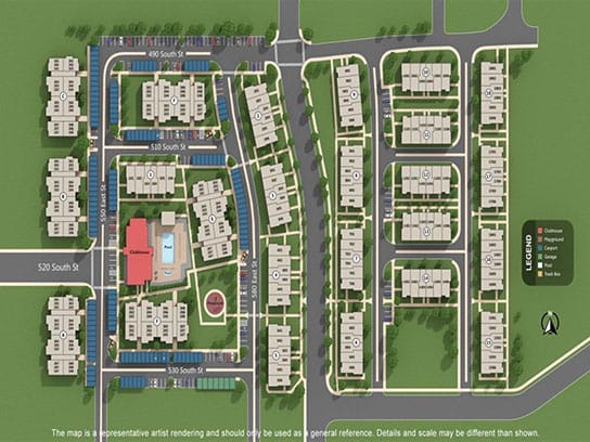 Community Map of Parc on 5th Apartments & Townhomes