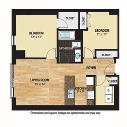 2 beds, 1 bath, 942 sqft, $1,884