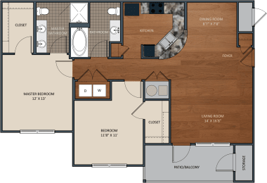 2 beds, 2 baths, 1,089 sqft, $2,094