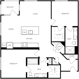 2 beds, 2 baths, 1,245 sqft, $2,249