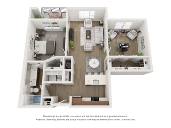 1 bed, 1 bath, 1,014 sqft, $1,700