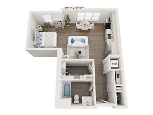 Studio, 1 bath, 671 sqft, $1,960