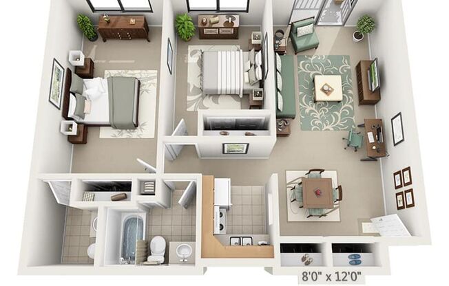 2 beds, 1 bath, 900 sqft, $995, Unit 3253-105