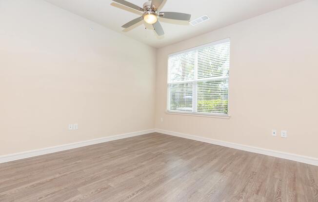 a room with a large window