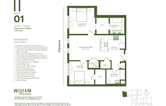 2 beds, 2 baths, 1,005 sqft, $3,071, Unit 201