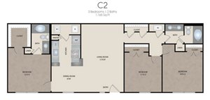 3 beds, 2 baths, 1,165 sqft, $1,940