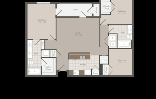 3 beds, 2 baths, 1,286 sqft, $1,974