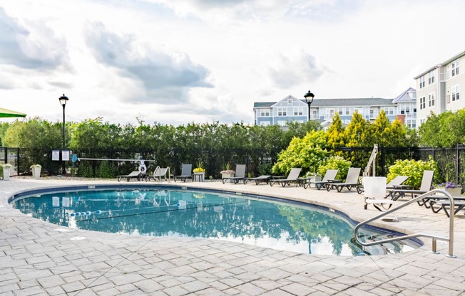 the swimming pool at the apartments for rent