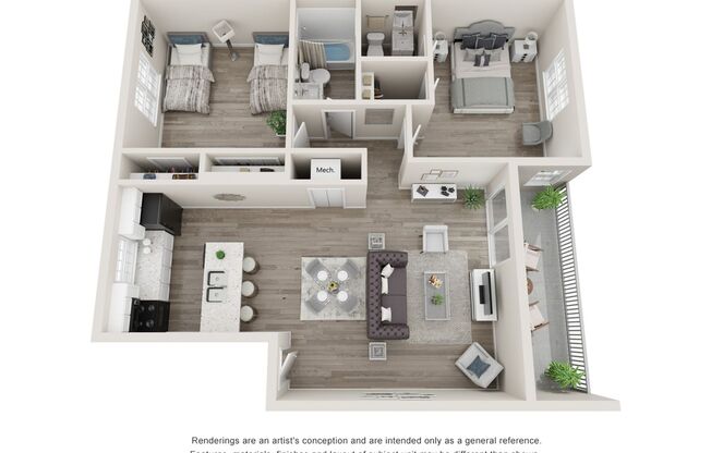 2 beds, 1 bath, 916 sqft, $1,575, Unit 2502