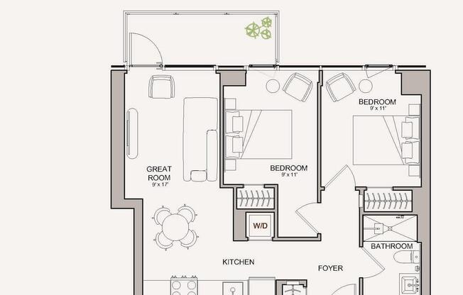 2 beds, 1 bath, $4,995, Unit 623