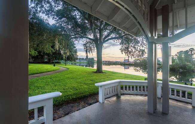 The Colony at Deerwood Apartments - Lakeside gazebo with stunning view