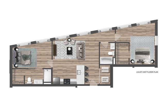 2 beds, 2 baths, $1,750, Unit 1050 N 4th St. Apt. 301