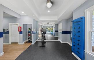 A hallway with a Smart Mat on the right side.