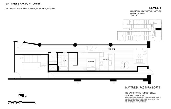 1 bed, 1 bath, 881 sqft, $2,050, Unit 127