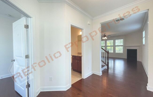 Beautiful 5 Bedroom End Unit Townhouse with 1st Floor Guest Suite and 3rd Floor Loft or 5th Bedroom with Full Bathroom and EV Charger in Garage in Overlook @ Amberly, Cary, Available September 5th!