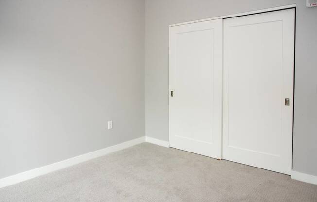 Nordic bedroom with spacious closet at Urban Park I and II Apartments, Minnesota, 55426