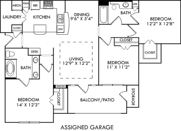 3 beds, 2 baths, 1,297 sqft, $2,154