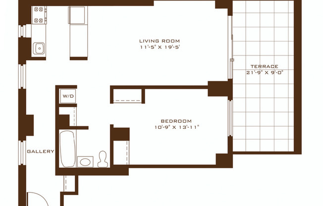 1 bed, 1 bath, 754 sqft, $6,619, Unit 9F