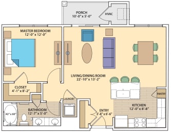 1 bed, 1 bath, 886 sqft, $1,531