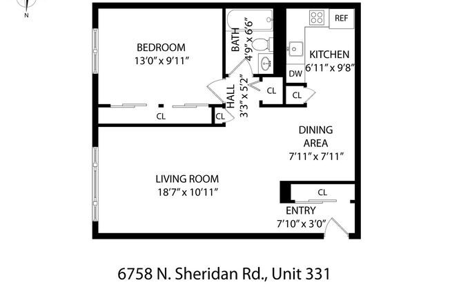 1 bed, 1 bath, 536 sqft, $1,750, Unit 331
