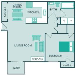 1 bed, 1 bath, 655 sqft, $965