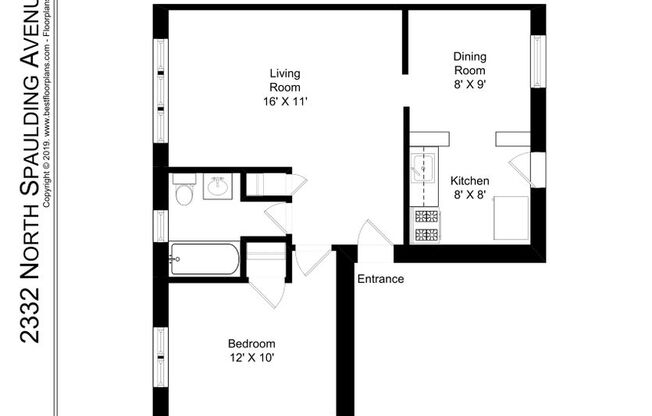 1 bed, 1 bath, 612 sqft, $1,750, Unit 2332-1A