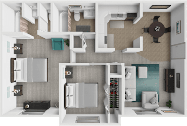 2 beds, 2 baths, $899