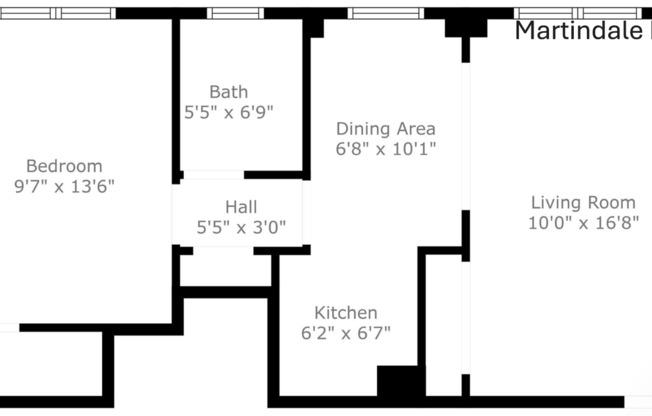 1 bed, 1 bath, 507 sqft, $865, Unit 504