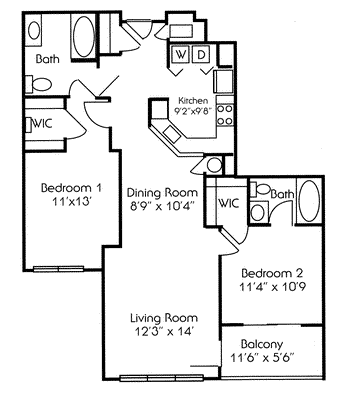 2 beds, 2 baths, 983 sqft, $3,419, Unit 1339