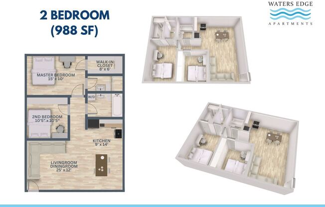 1 bed, 1 bath, 525 sqft, $925, Unit B204