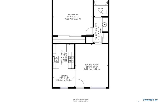 1 bed, 1 bath, 625 sqft, $2,250, Unit 228