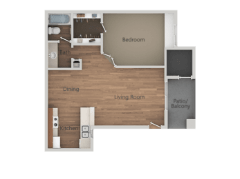 1 bed, 1 bath, 725 sqft, $1,019