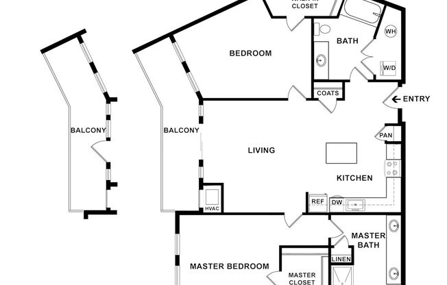2 beds, 2 baths, 1,174 sqft, $3,545, Unit C-552