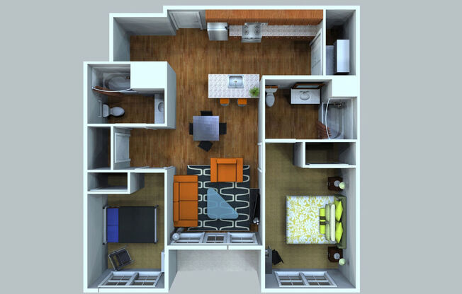 2 beds, 2 baths, 1,011 sqft, $1,720