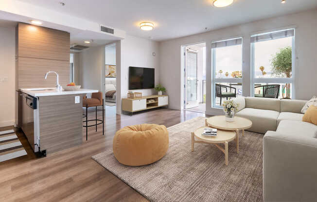 Living Room with Hard Surface Flooring