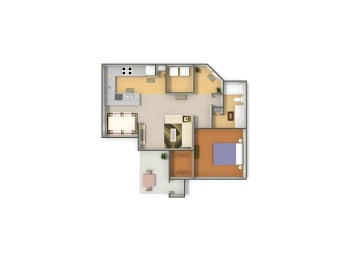 1 bed, 1 bath, 726 sqft, $1,220