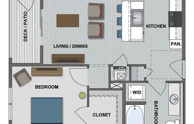 1 bed, 1 bath, 687 sqft, $1,400, Unit 1316
