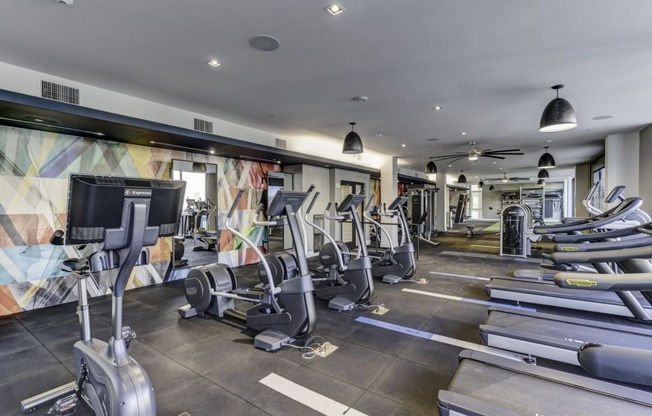 fitness center at Novo Apartments