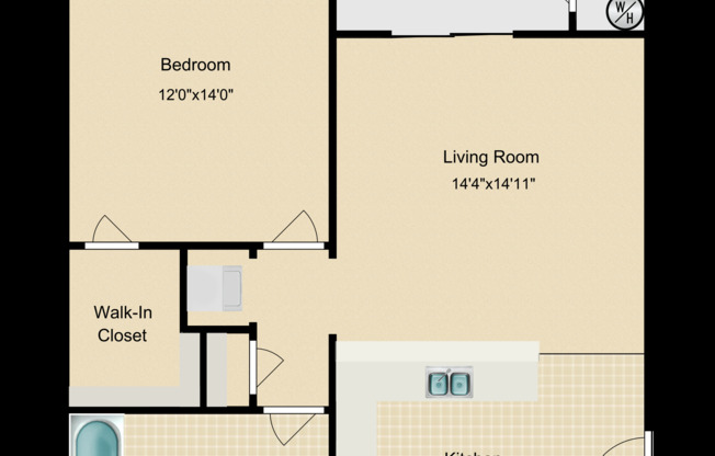 1 bed, 1 bath, 814 sqft, $2,058