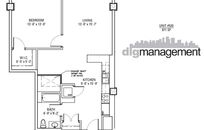 1 bed, 1 bath, 871 sqft, $3,150, Unit 3833-720
