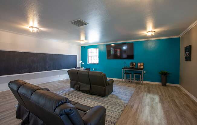 Theatre room at Whispering Sands Apartments in Albuquerque