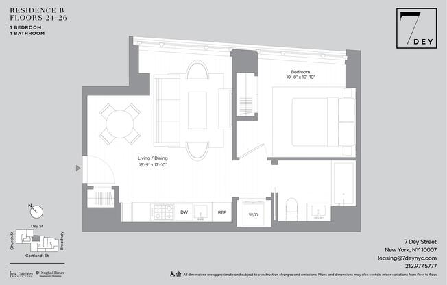 1 bed, 1 bath, $5,325, Unit 24B