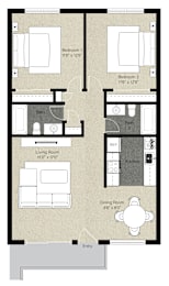 2 beds, 2 baths, 910 sqft, $3,215