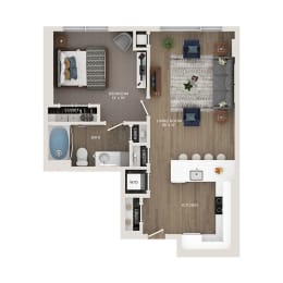 1 bed, 1 bath, 699 sqft, $1,707