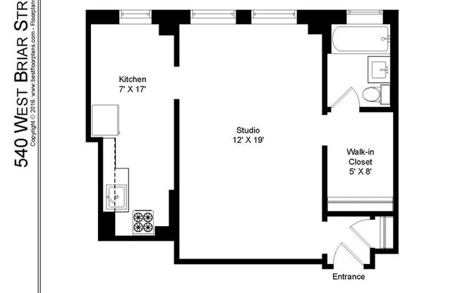 Studio, 1 bath, 500 sqft, $1,650, Unit 540-7I