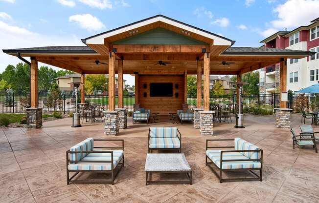 Enclave at Cherry Creek - Outdoor kitchen cabana with grilling stations