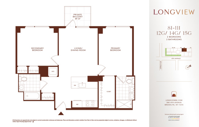 2 beds, 2 baths, $7,350, Unit 14G