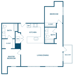 2 beds, 2 baths, 1,304 sqft, $3,200