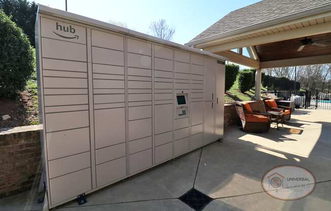 a large white garage door on the side of a house