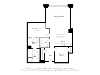2 beds, 2 baths, 1,285 sqft, $1,635